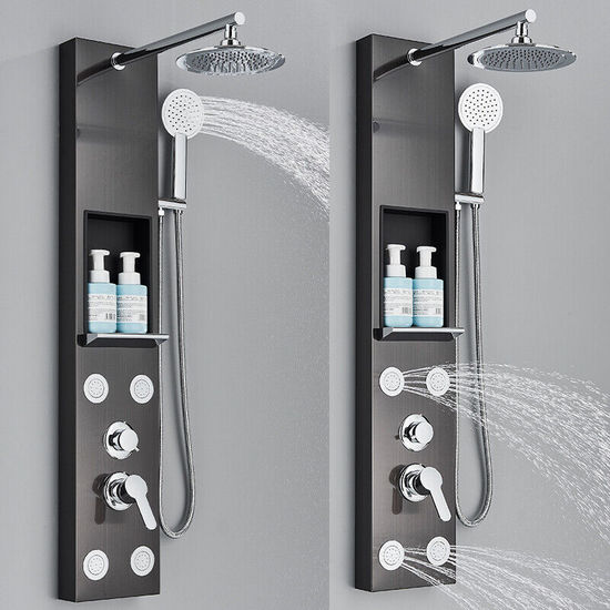 Colonna doccia soffione e doccino estraibile disponibile in due