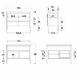 Arredo bagno porta lavabo PANAREA da 60, 95 o 135 cm con anta cassetti e  vano a giorno per lavabi d'appoggio