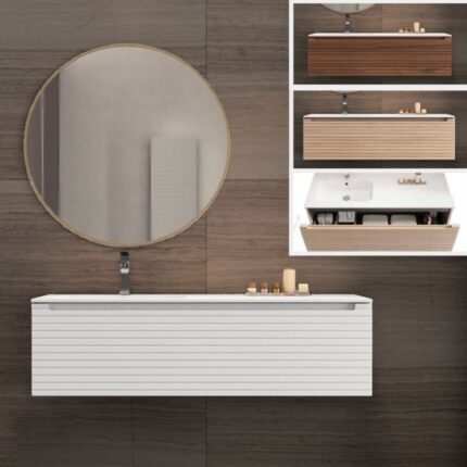 Arredo bagno mobile Sofia 140cm con lavabo d'appoggio