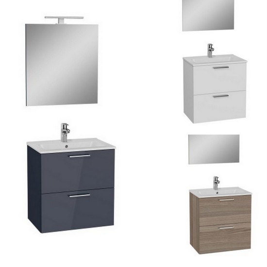 Arredo Bagno Mobile Smile cm 100 con lavabo in mineralmarmo decentrato  moderno sospeso