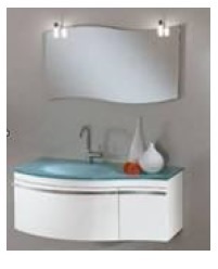 Arredo bagno moderno Taunus 100cm con lavabo in cristallo OFFERTA