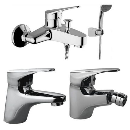 Miscelatore per lavabo con doccino estraibile rubinetto monoforo cromato  RB168