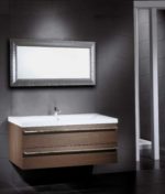 Mobile bagno Vague bianco lucido, 104cm, con lavabo, specchio a led e  pensili Arredobagno e Cucine s.r.l.s.