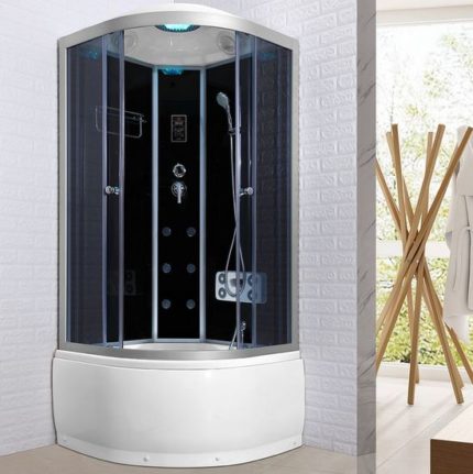 Cabina idromassaggio 135x80 6 idrogetti con vasca antiscivolo sauna bagno  turco telefono vivavoce e radio FM con altoparlanti