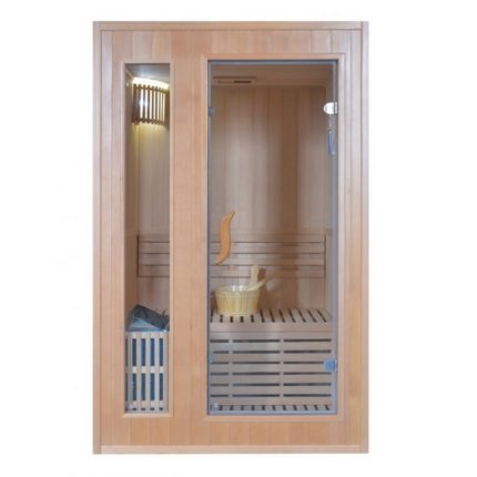 Finnish sauna 200x200x210H cm with chromotherapy and FM radio with bluetooth  interface SA006